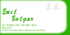emil bolgar business card